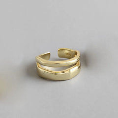 Elegant Twist Two Circle Rings