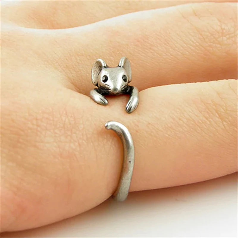 Cute Mouse Shape Open Ring