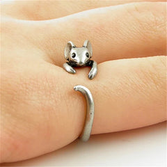 Cute Mouse Shape Open Ring