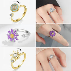 Daisy Flower Fidget Spinner Ring