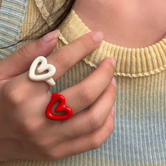 Colorful Enamel Heart Ring