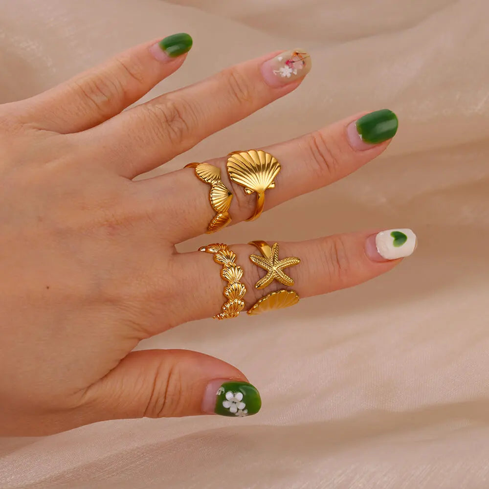 Aesthetic Shell Finger Ring