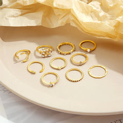 Gold Boho Ring Set – 10 Pieces