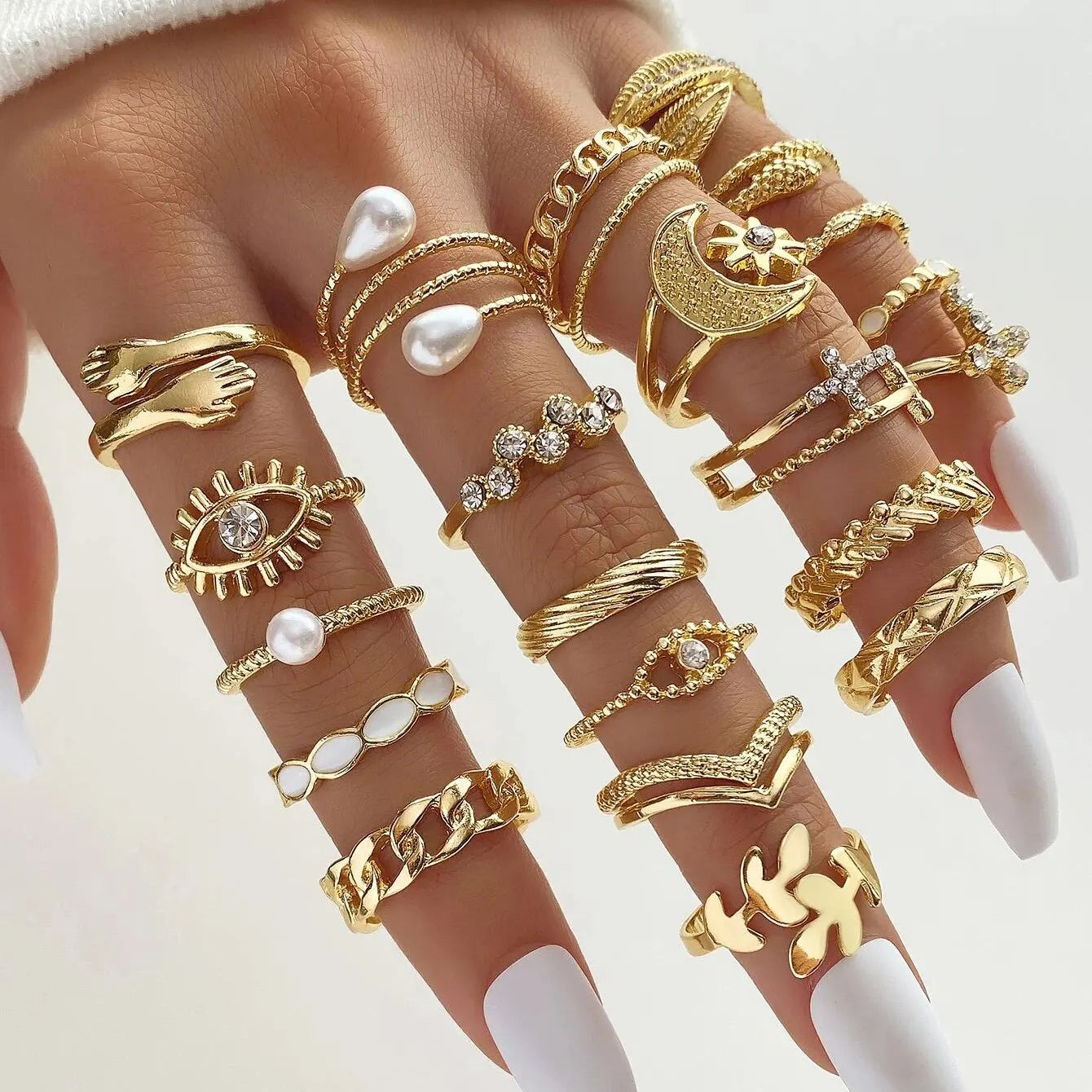 Trendy Geometric Ring Set