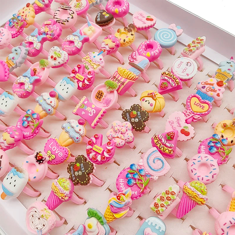 Cute Kids Party Finger Rings Set