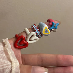 Colorful Enamel Heart Ring