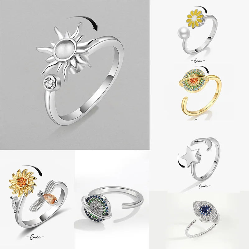 Anti-Stress Sunflower Spinner Ring