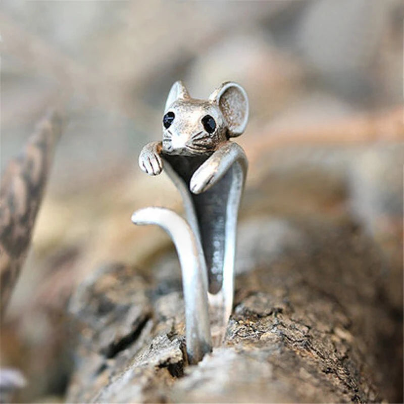 Cute Mouse Shape Open Ring