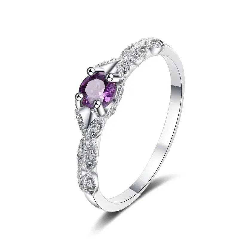 Light Luxury Amethyst Zirconia Ring