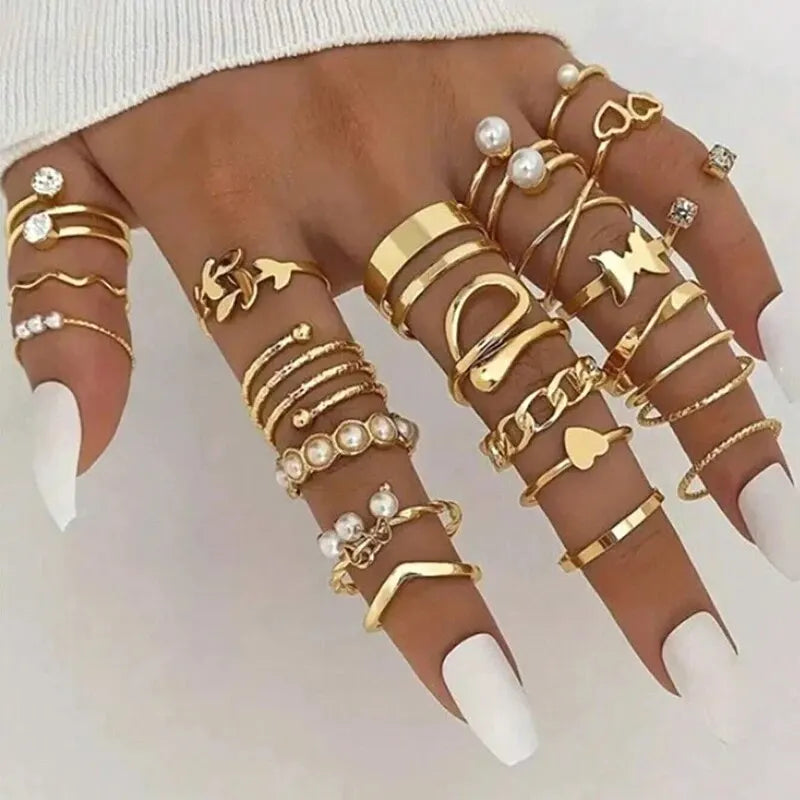 Trendy Geometric Ring Set